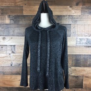 Kenneth Cole Pullover Hooded Sweater Gray Small